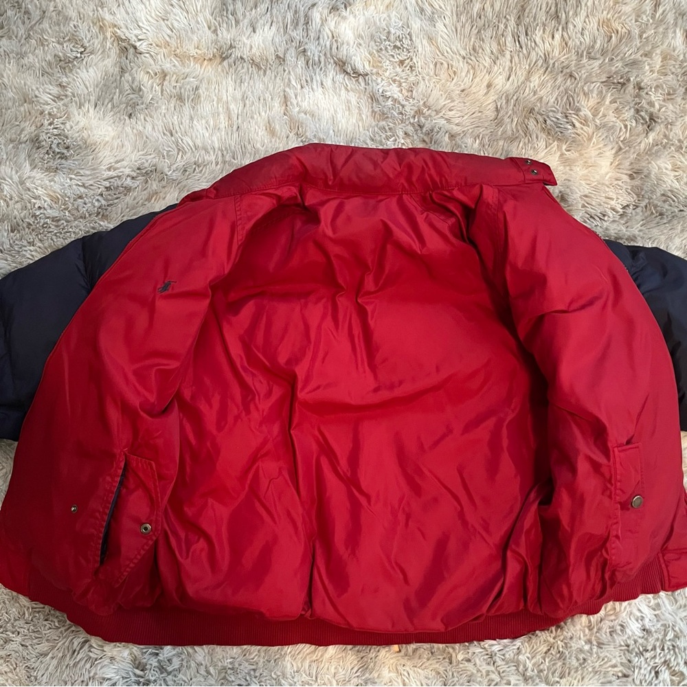 Vintage Reversible Polo Ralph Lauren Navy/ Red Puffer Jacket - Picture 10 of 12
